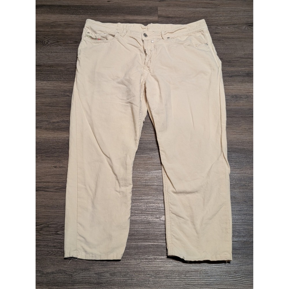 Diesel Mens Size 36 Cream Cotton Linen‎ Blend Straight Leg Button Fly Pants